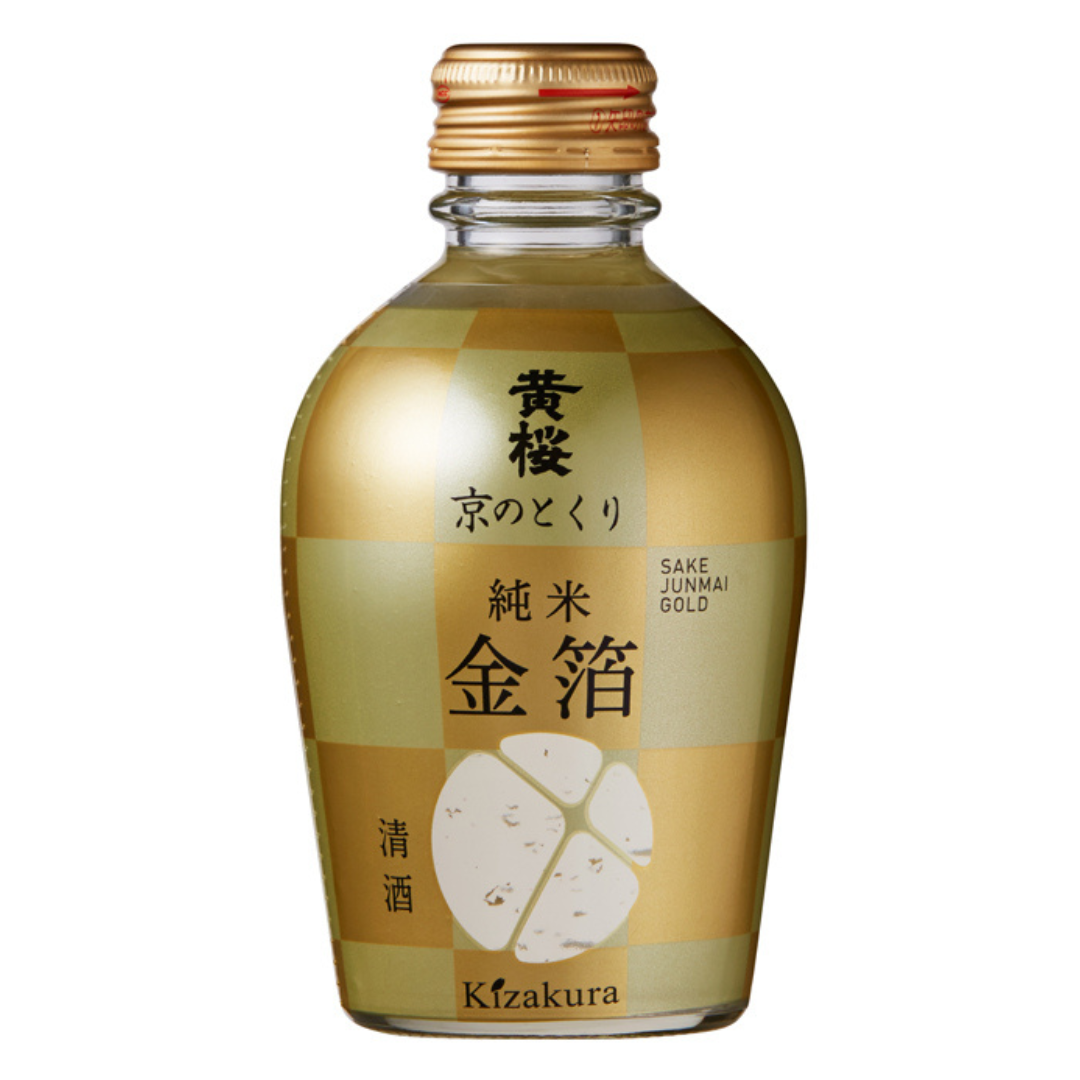 黄桜 京のとくり 純米金箔 sake