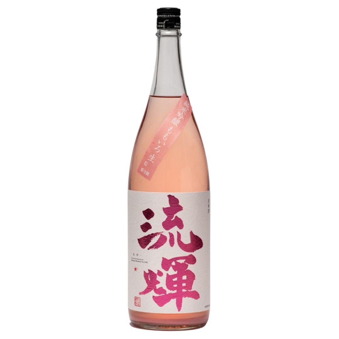 流輝 ももいろ純米吟醸 無ろ過生 sake