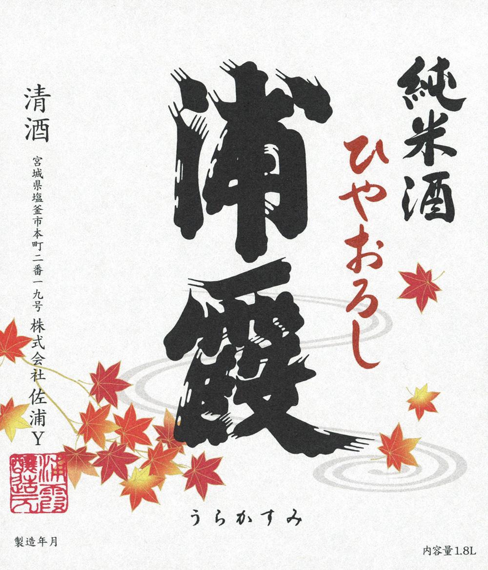 浦霞 純米酒ひやおろし sake
